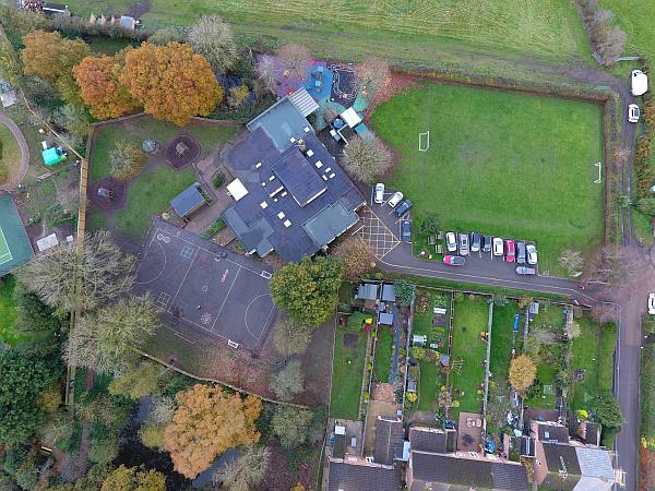 Aerial view of the school site