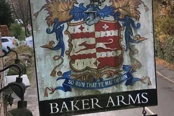 Picture of the Baker Arms Pub sign