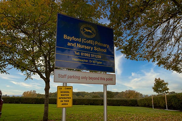 Photograph of Bayford School sign