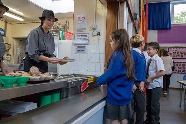 Photograph of catering staff at Bayford School