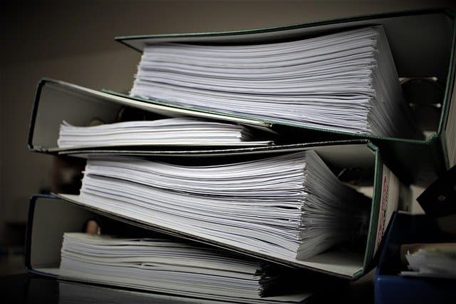 Graphic image of documents in binders