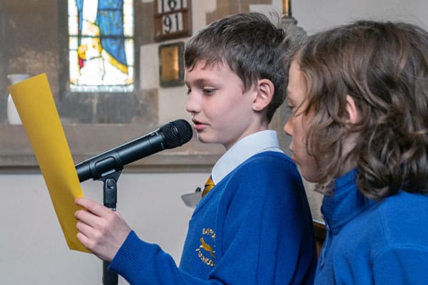 Photograph of children leading worship at Bayford Parish Church