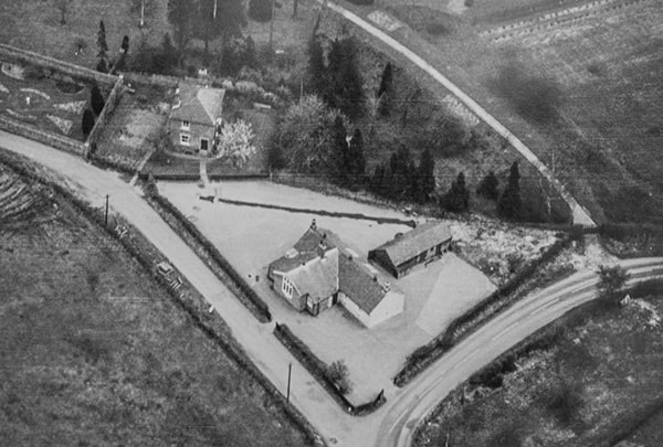 Aerial photograph of the old school building before closure in 1965