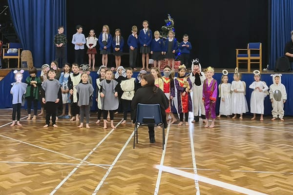 Photograph of Class 1 and Class 2 Christmas Play 2022