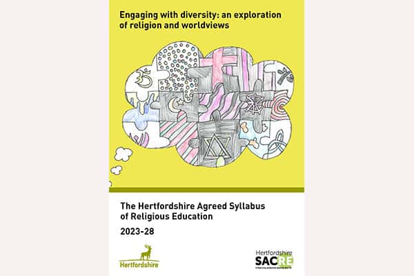 An image of the cover of the Hertfordshire Agreed RE Syllabus 2023-28