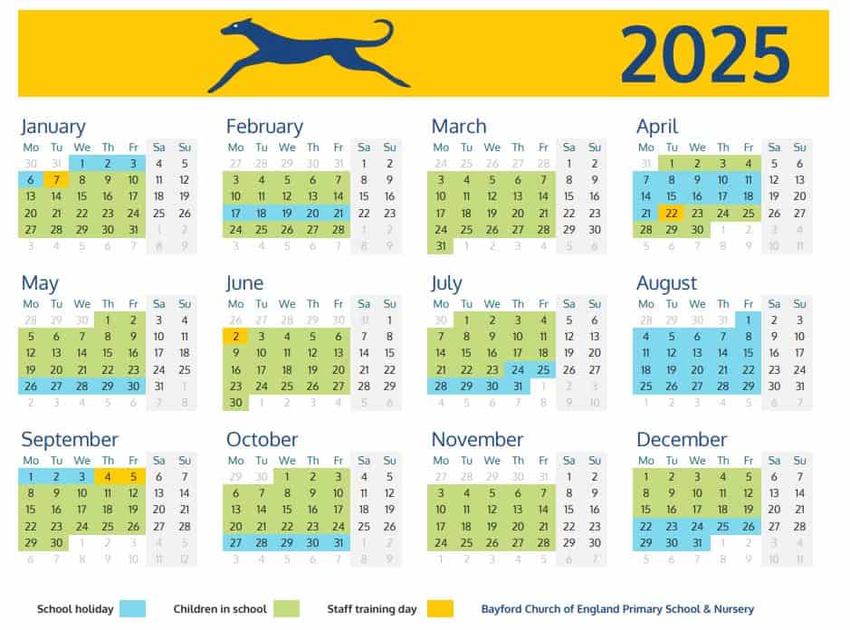 Small image of our 2025 school calendar