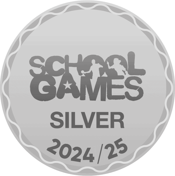 Bayford Primary School, celebrating School Games Silver Award 2024/25 for promoting sports, physical activities, and community engagement among students in Hertfordshire.